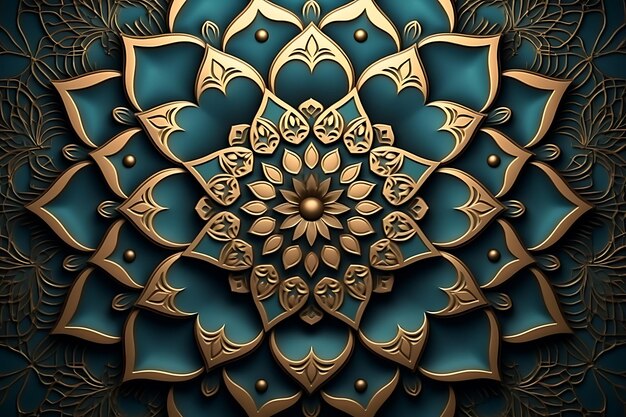 Luxury ornamental floral islamic mandala gold premium background design premium