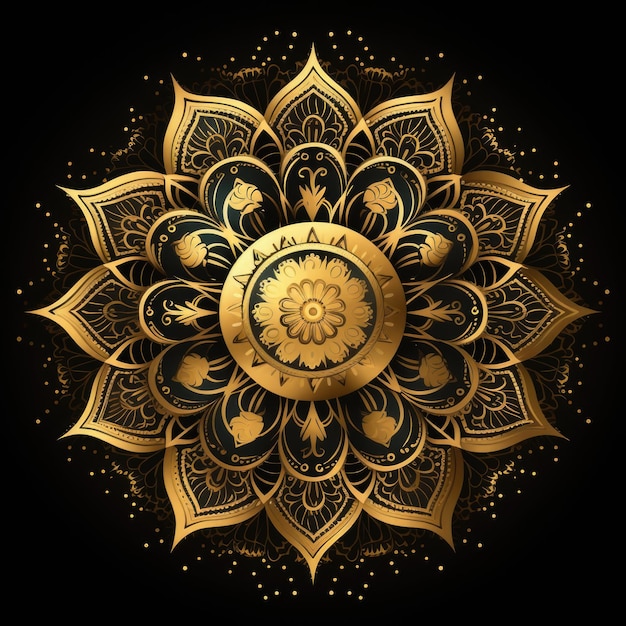 Luxury ornamental mandala design background in gold color