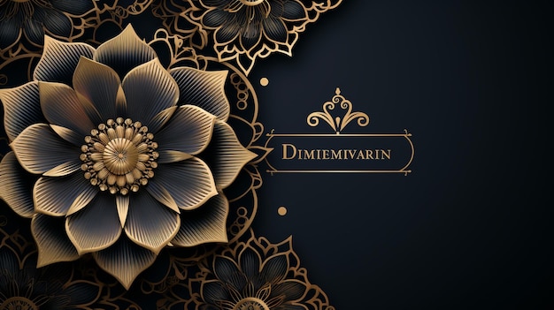 Photo luxury ornamental mandala design background in gold luxury wedding invitation ornamental floral