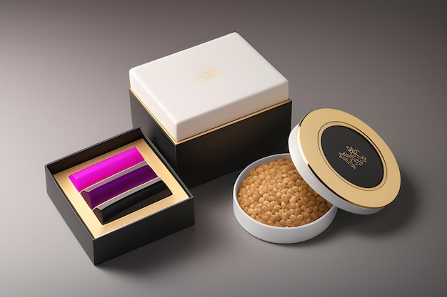 Photo luxury packaging scenes blending glamour