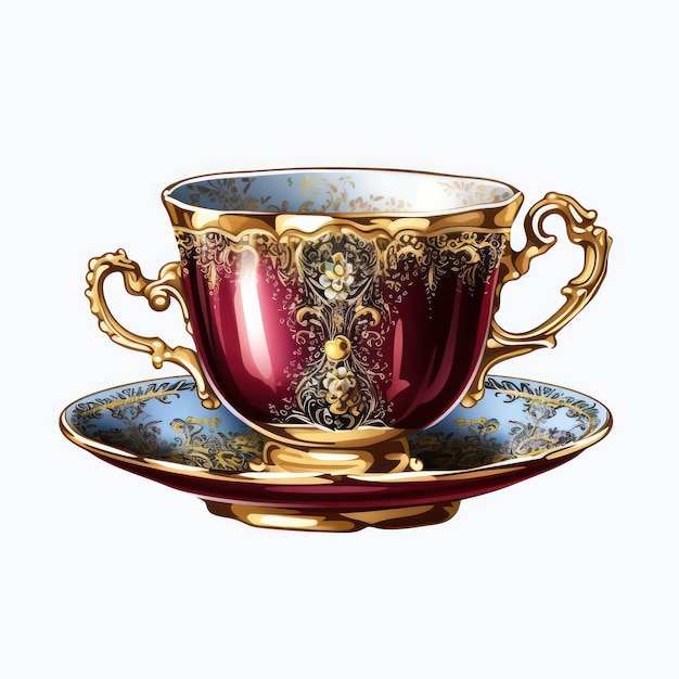 Premium AI Image | luxury pink tea cup clipart luxury color realistic ...