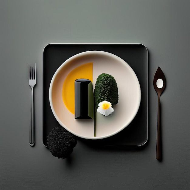 Photo luxury plate of vegan food