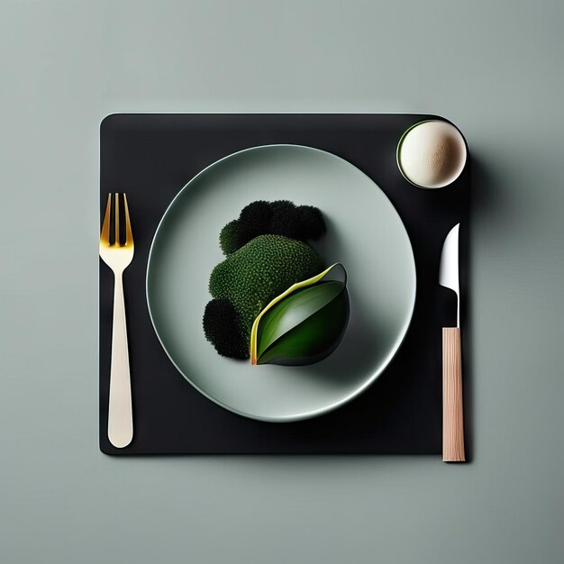 Photo luxury plate of vegan food