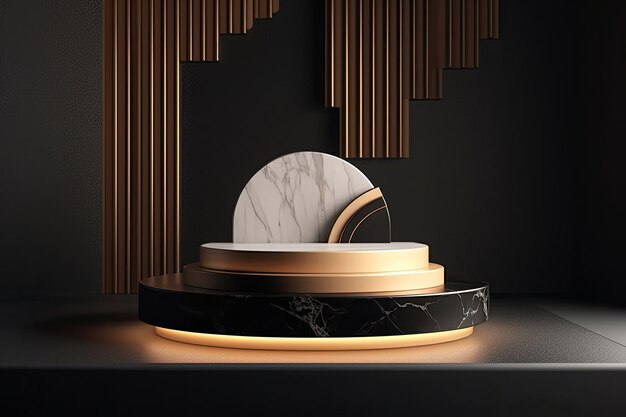 Foto podio di lusso per la presentazione del prodotto rendering 3d