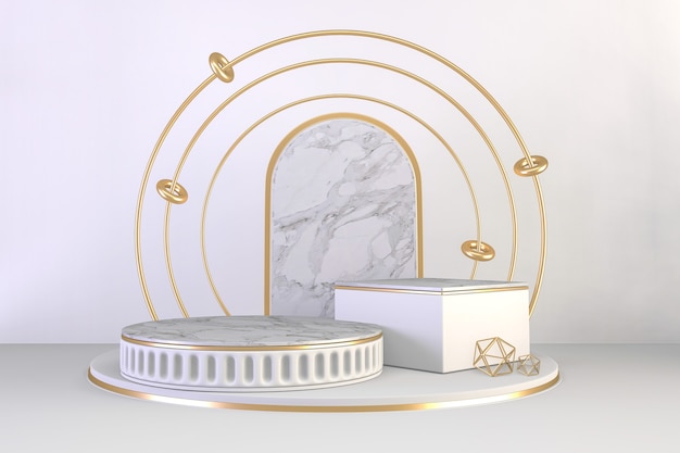 Luxury Podium roman style on background white for show product.