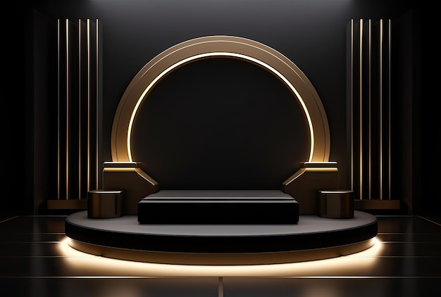 Luxury podium with lighting effect Luxury product display 3d render