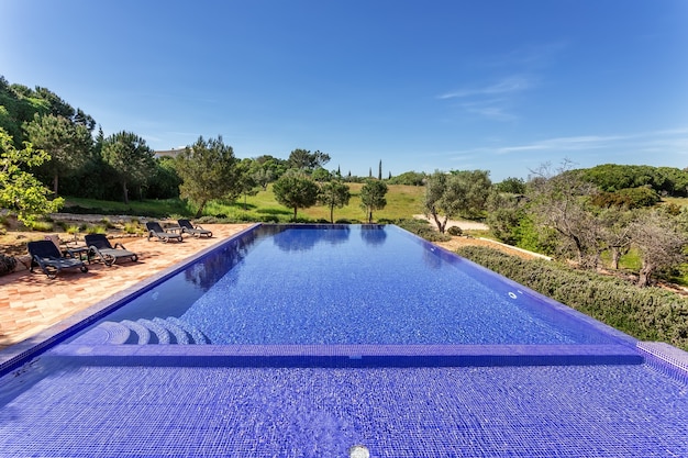 Luxury pool for swimming and recreation.