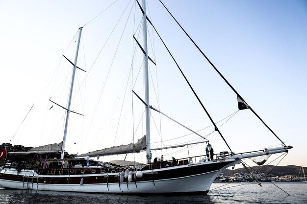 Luxury private motor yacht at sea