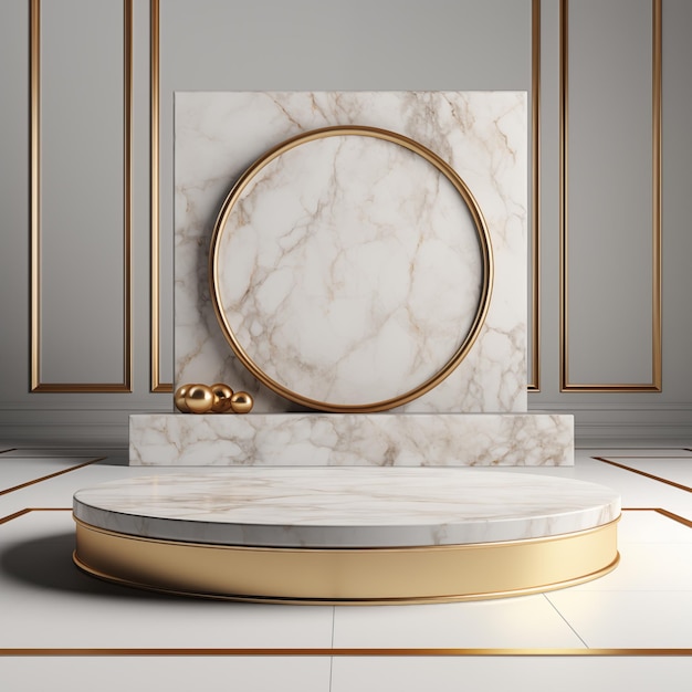 Photo luxury product showcase with marble material