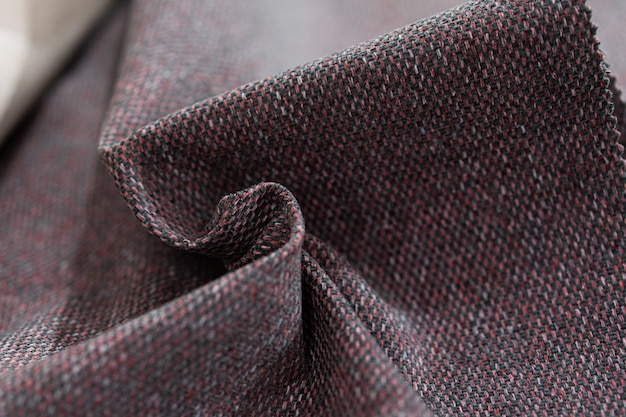 Luxury purple fabric sample close-up