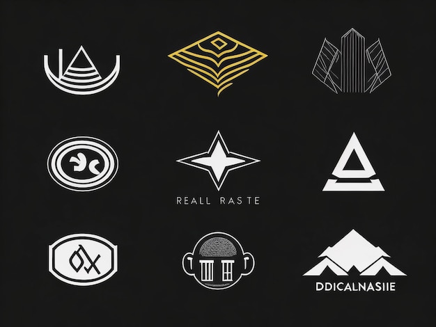 Photo luxury real estate logo collection with black details