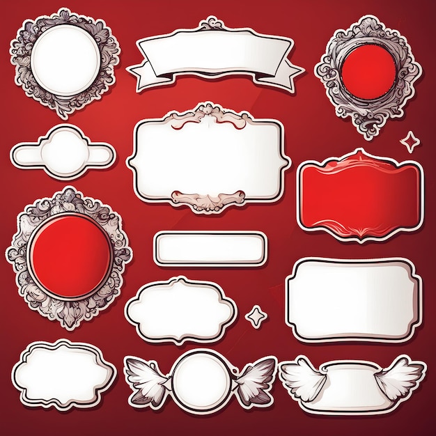 Photo luxury red banner sticker