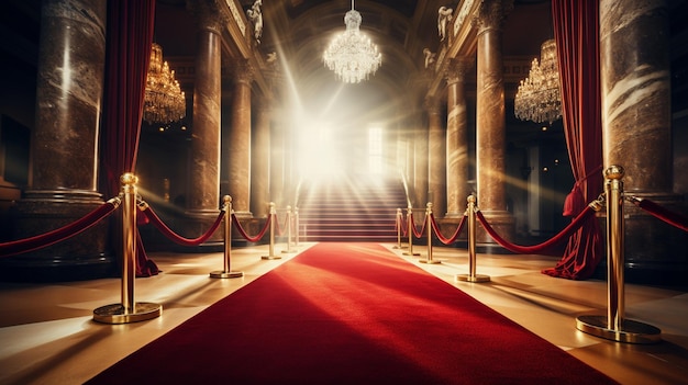 luxury red carpet in the hall