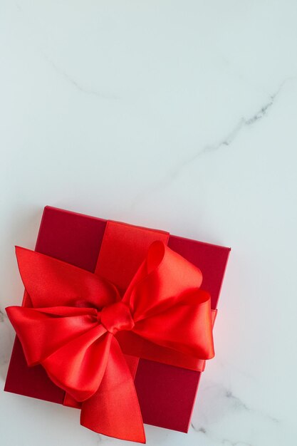 Luxury red holiday gifts on marble