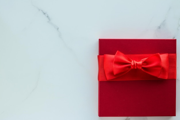 Luxury red holiday gifts on marble