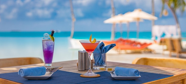Luxury resort relax poolside outdoor beach restaurant tropical island cafe bar drinks food