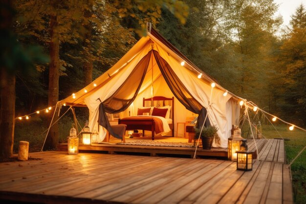 luxury retail glamping tent mind training camping AI Generated