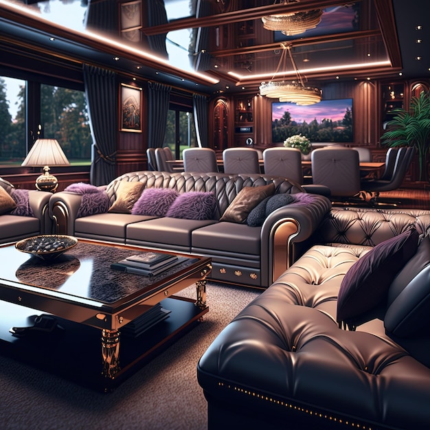 Luxury rich vintage interior of apartment in hotel or lobby Ai generated