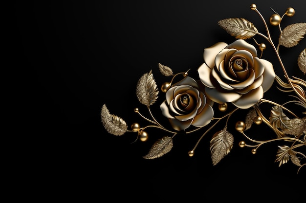 Luxury Roses Background with Copy Space