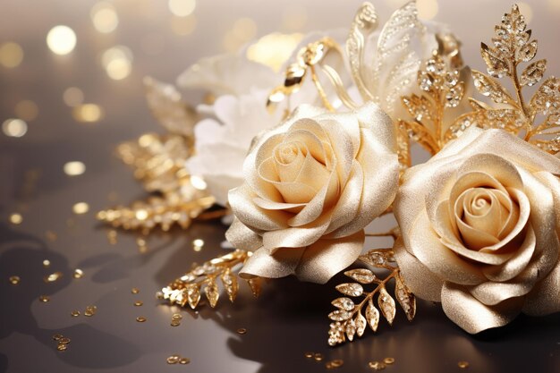 Luxury Roses Background with Copy Space