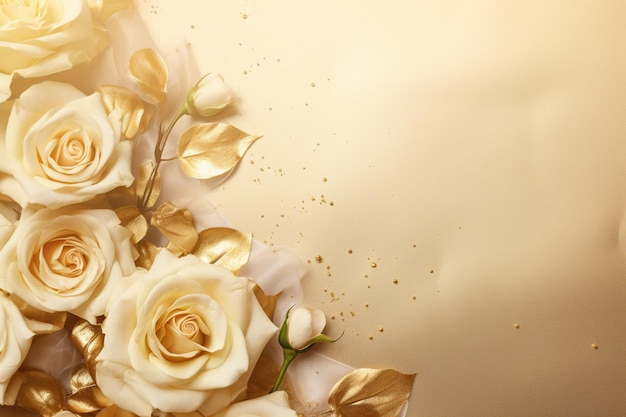 Luxury Roses Background with Copy Space