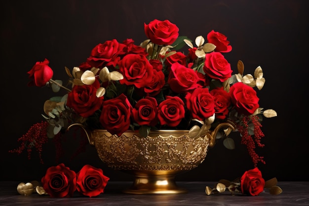 Luxury Roses Background with Copy Space