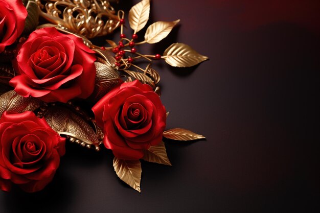 Luxury Roses Background with Copy Space