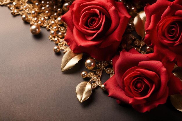 Luxury Roses Background with Copy Space