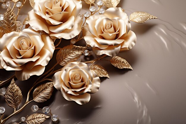 Luxury Roses Background with Copy Space