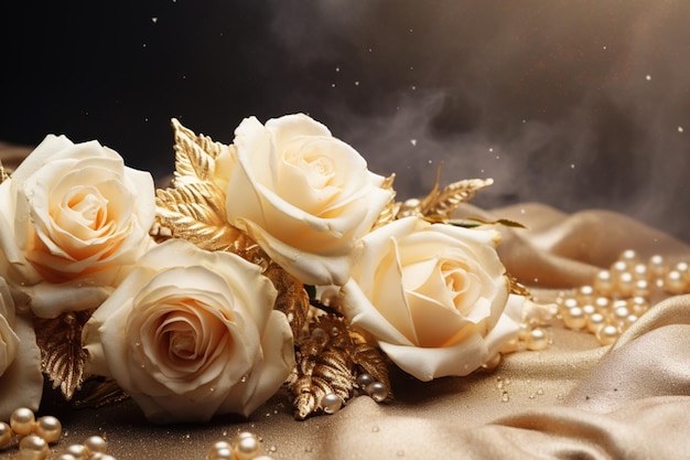 Luxury Roses Background with Copy Space