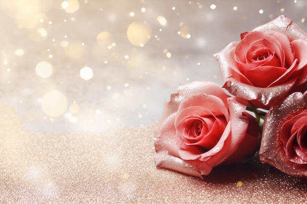 Luxury Roses Background with Copy Space