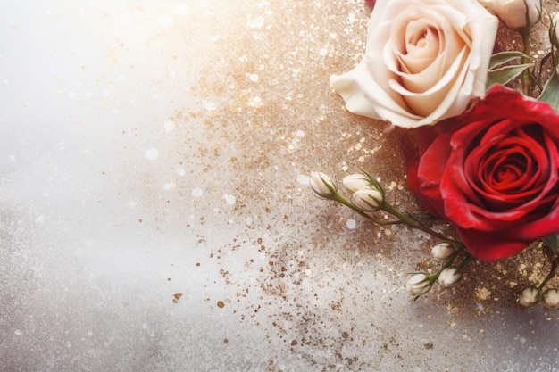 Luxury Roses Background with Copy Space