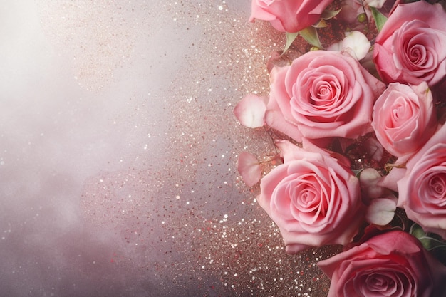 Luxury Roses Background with Copy Space