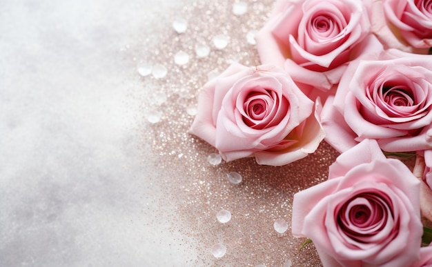 Luxury Roses Background with Copy Space