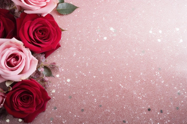 Luxury Roses Background with Copy Space