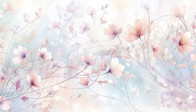 Photo luxury royal watercolor floral background with blooming magnolia flowers