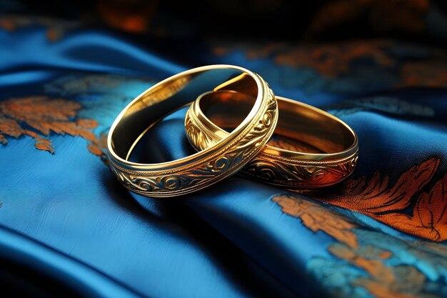 luxury Shiny gold wedding ring symbolizes eternal love