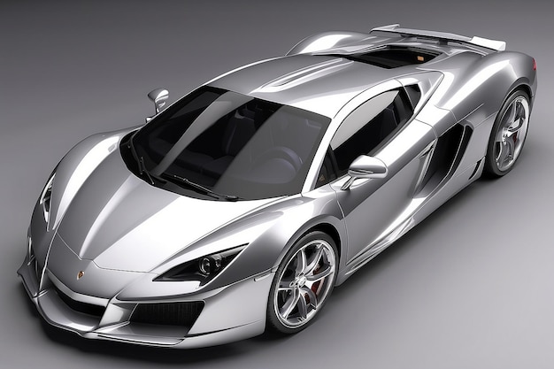 Photo luxury silver 3d sports car