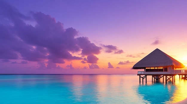 Luxury sky sunrise maldives lagoon