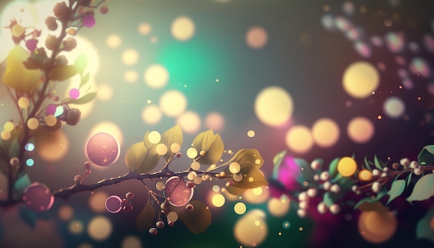 Luxury Spring background with bokeh 3d rendering Generative AI