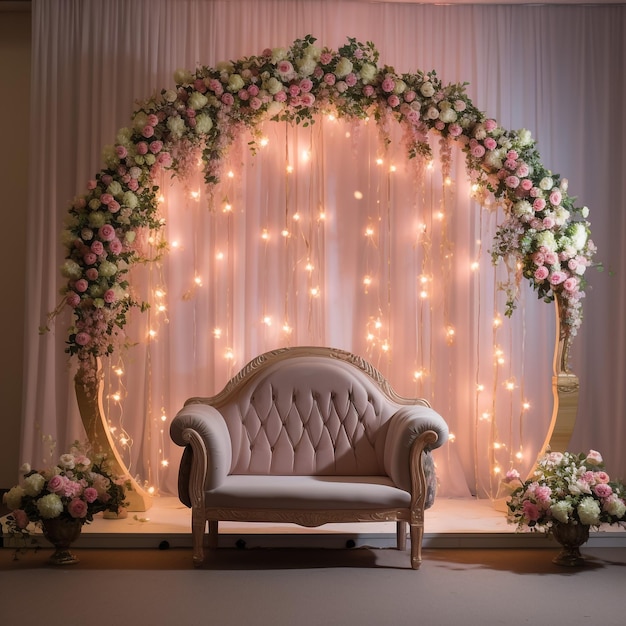 luxury stage decoration with lovely flowers