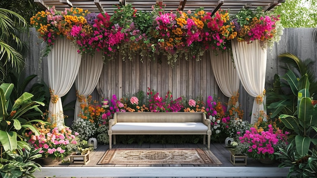 luxury stage decoration with lovely flowers