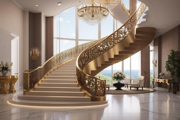 Luxury staircase hal