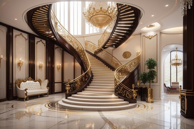 Luxury staircase hal