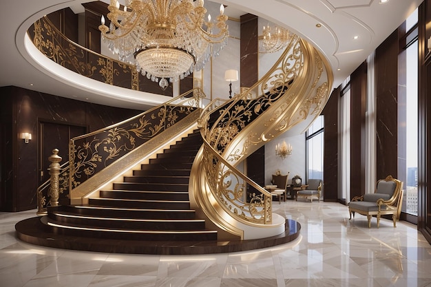 Luxury staircase hal