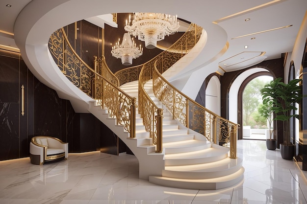 Luxury staircase hal