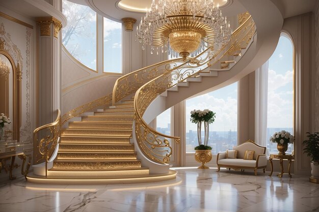 Luxury staircase hal