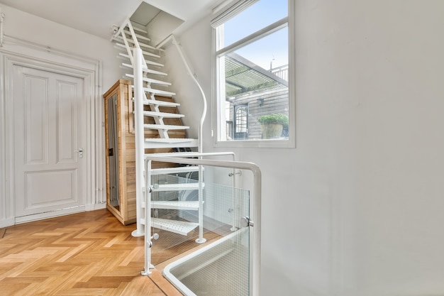 Luxury staircase hall of special design in an elegant house