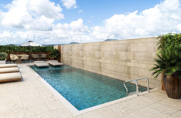 Foto piscina di lusso per casa, hotel, spa e appartamenti