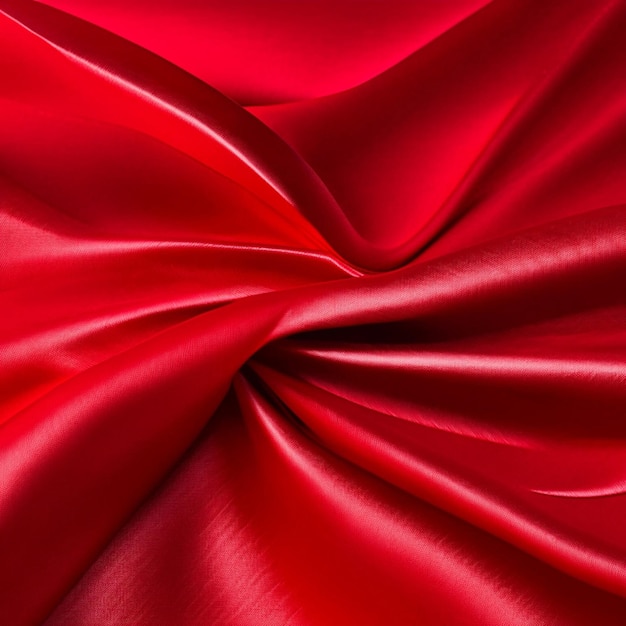 luxury textile Red silk folded fabric background